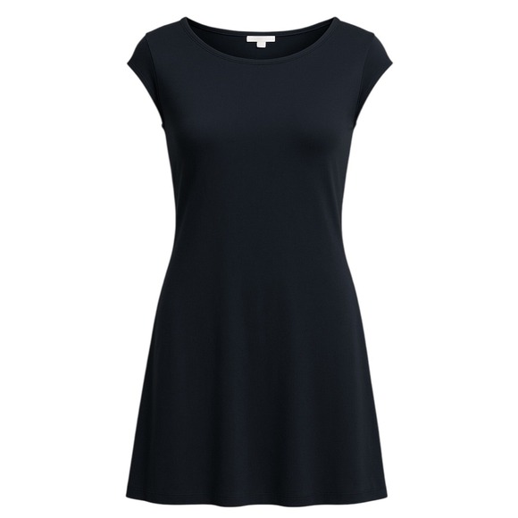 James Perse Navy Cap Sleeve Dress Size‎ 3 US L Cotton Modal Casual Minimalist - Picture 1 of 8
